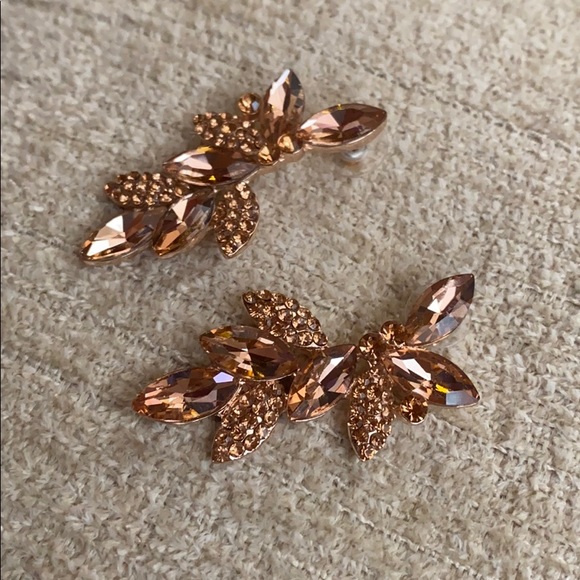 SOLD Rose Gold Gem Stone Earrings - Picture 6 of 11